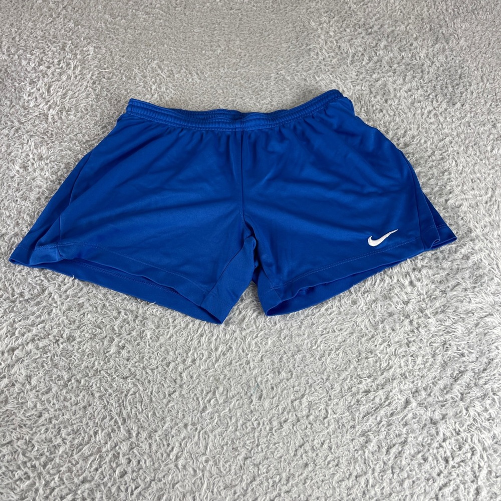 Nike Mens Royal Blue Soccer Athletic Gym Shorts Embroidered Swoosh 4799